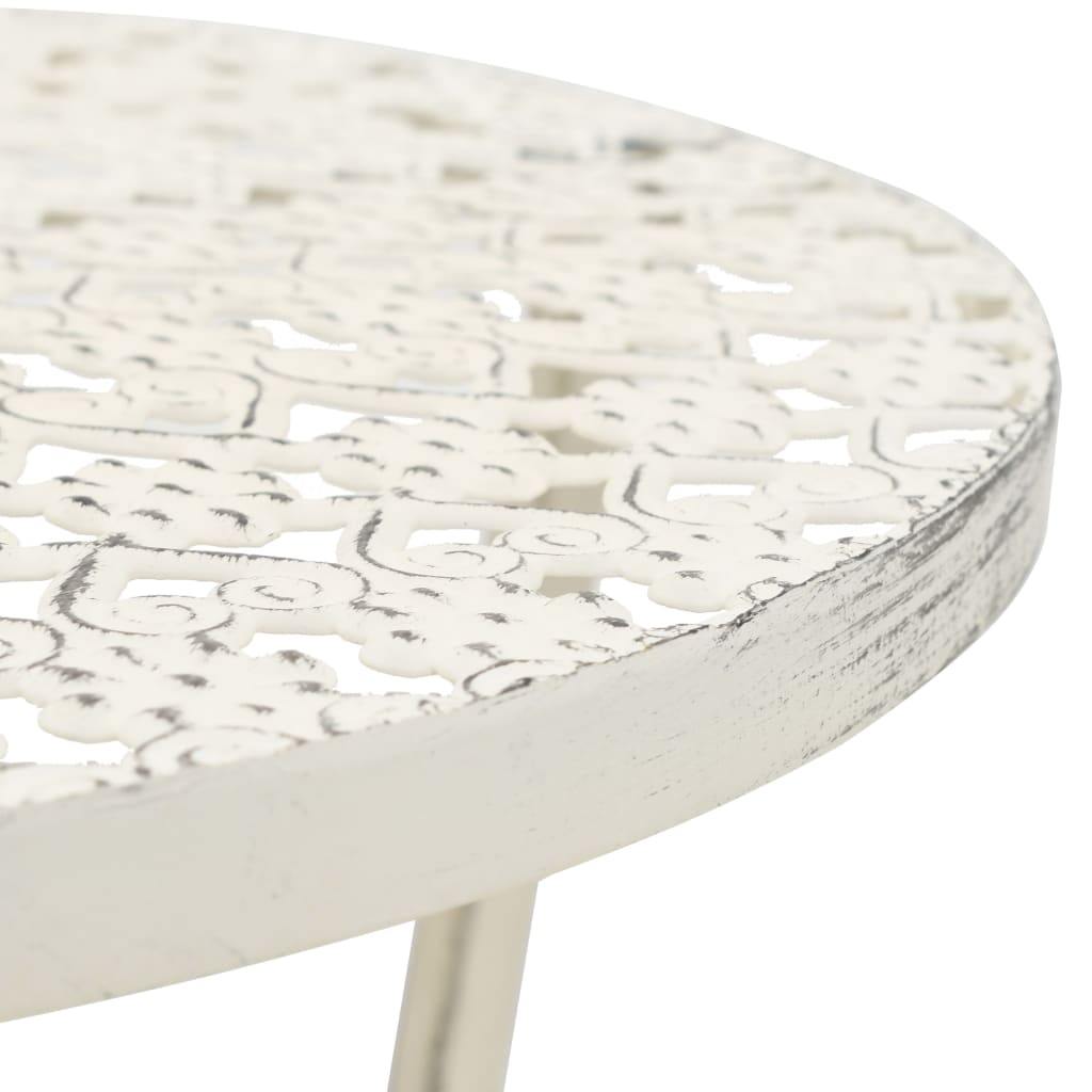 vidaXL Okrągły stolik bistro, styl vintage, metalowy, 40x70 cm, biały
