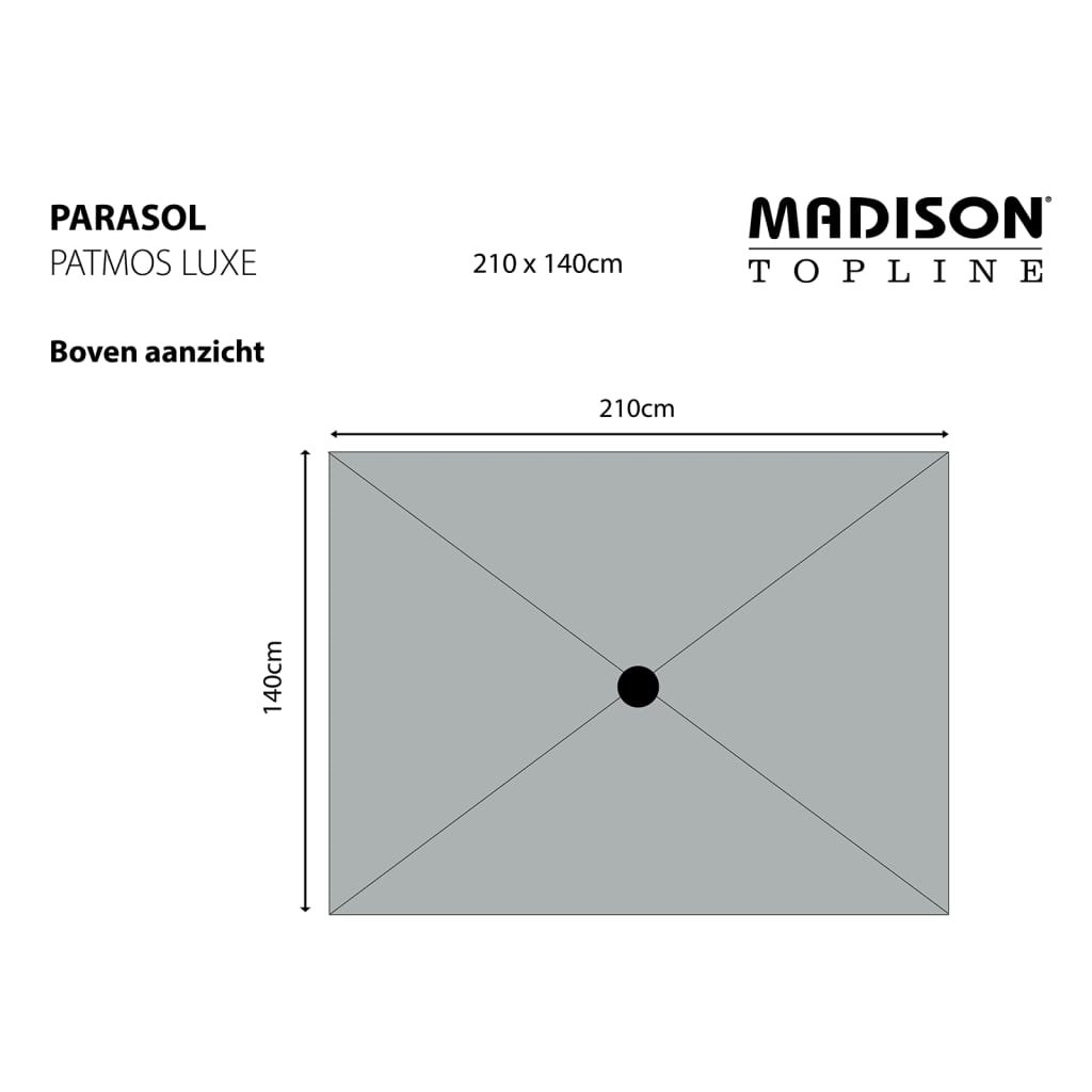 Madison Parasol Patmos Luxe, prostokątny, 210x140 cm, kolor taupe