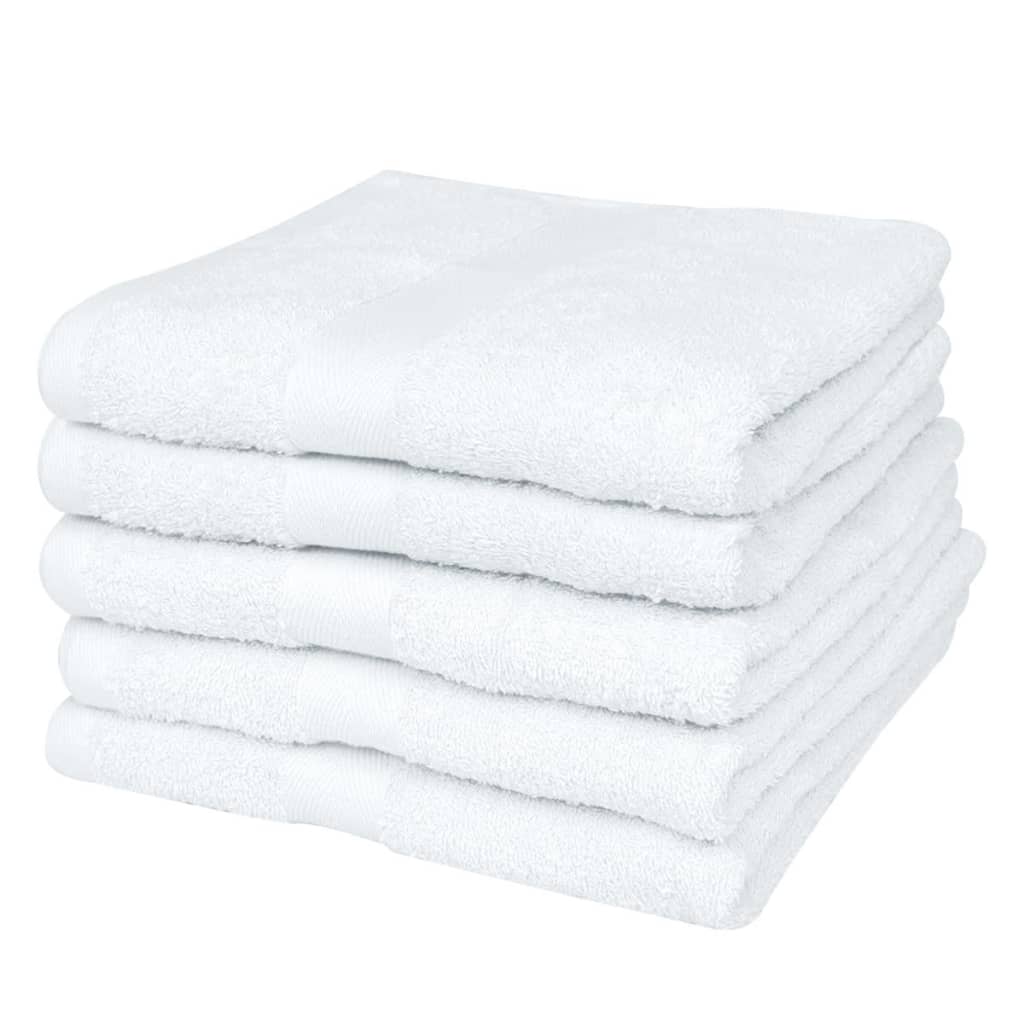 vidaXL Ręczniki hotelowe, 50 szt., bawełna, 400 g/m², 30x30 cm, białe
