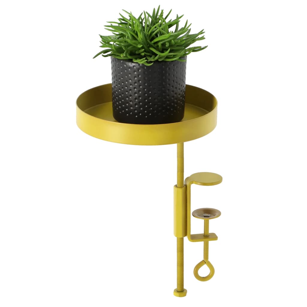 Esschert Design Taca na rośliny z mocowaniem, okrągła, złota rozmiar S