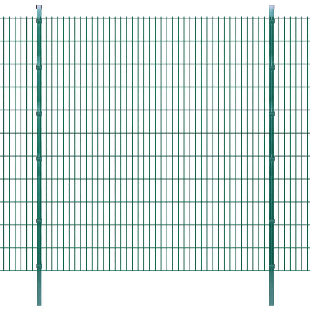 vidaXL 2D Panele i słupki ogrodzeniowe 2008x2230 mm 30 m zielone
