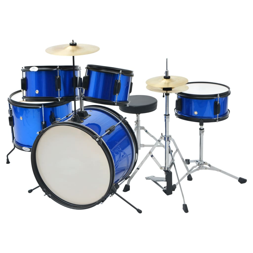 vidaXL Kompletna perkusja Junior w kolorze niebieskim