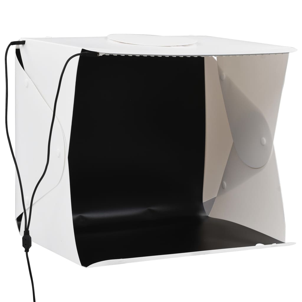 vidaXL Składany lightbox studyjny z LED, 40x34x37 cm, plastik, biały
