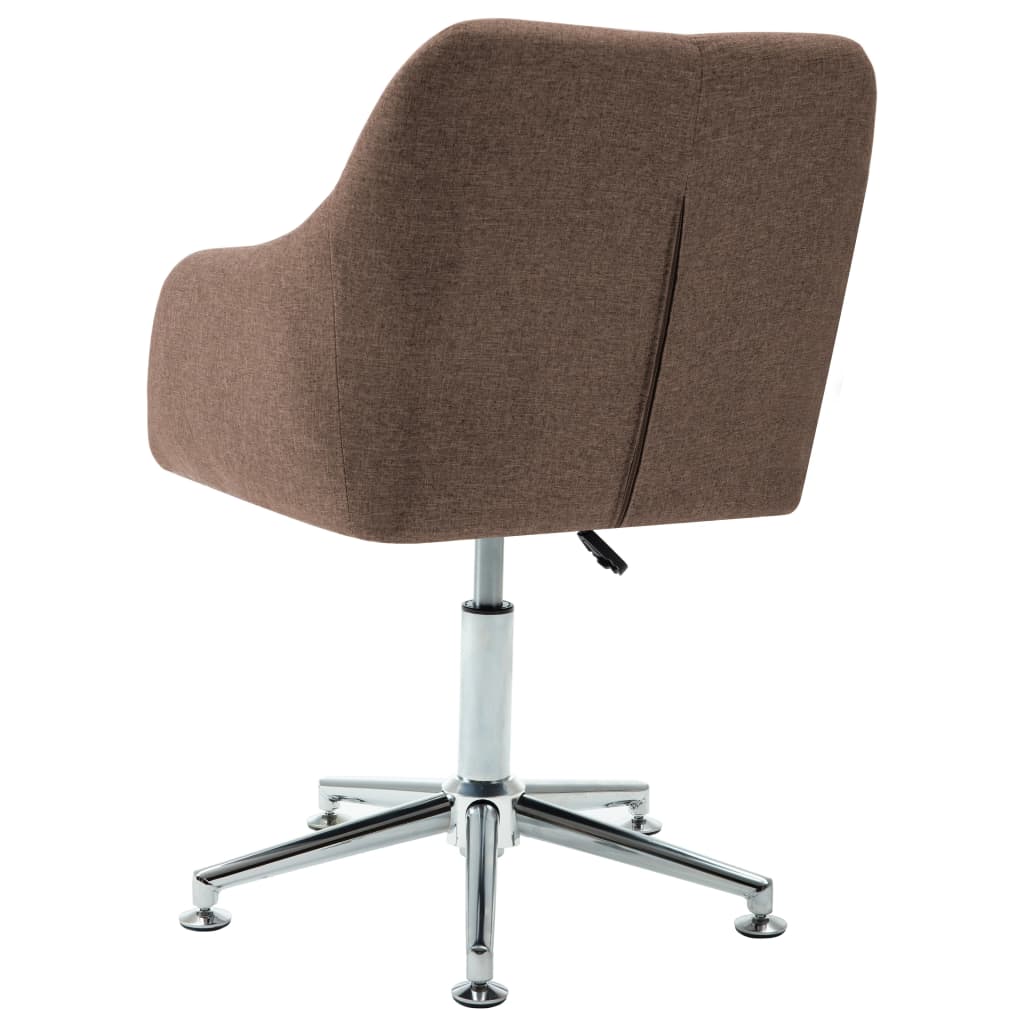 vidaXL Obrotowe krzesło biurowe, brązowe, tkanina