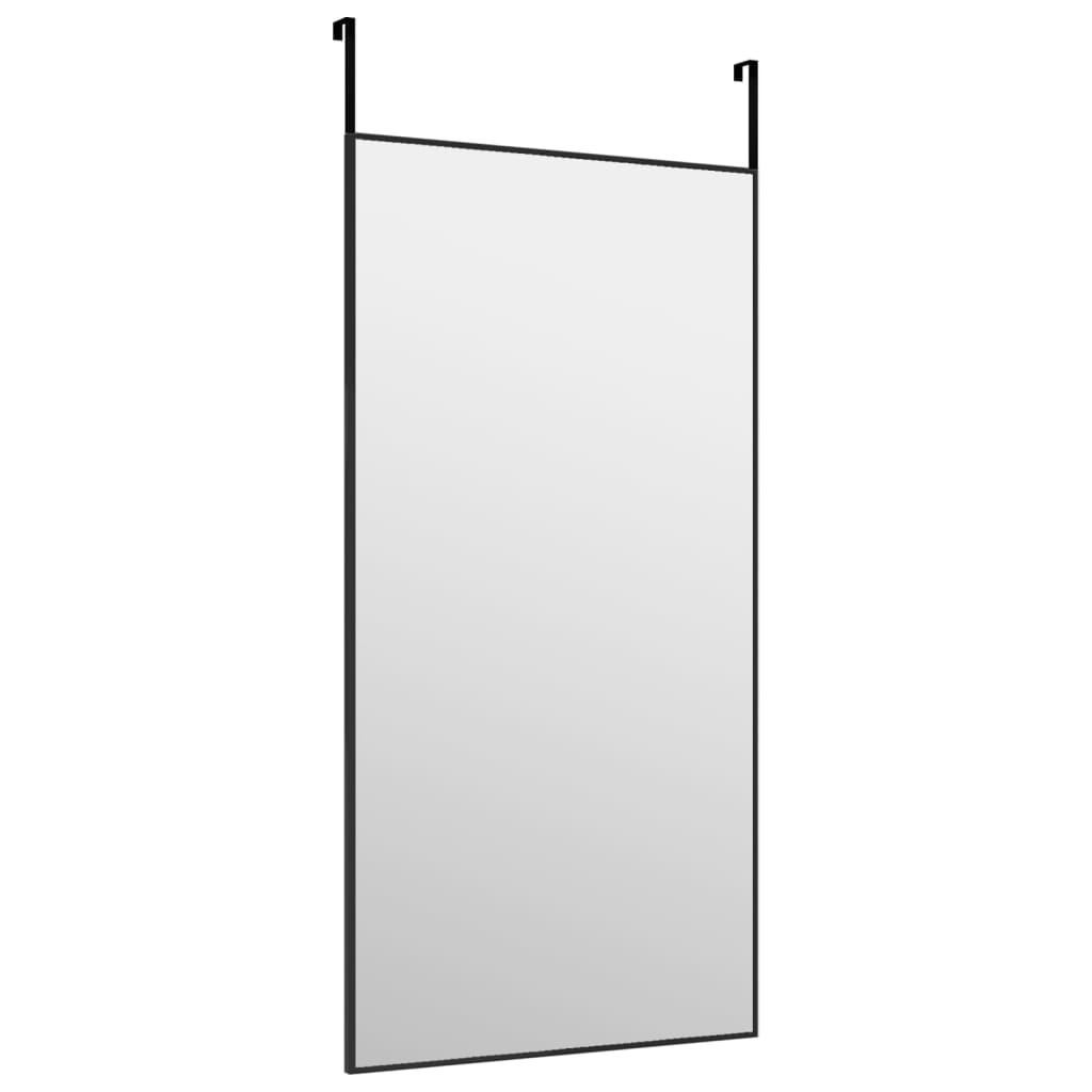 vidaXL Lustro na drzwi, czarne, 40x80 cm, szkło i aluminium