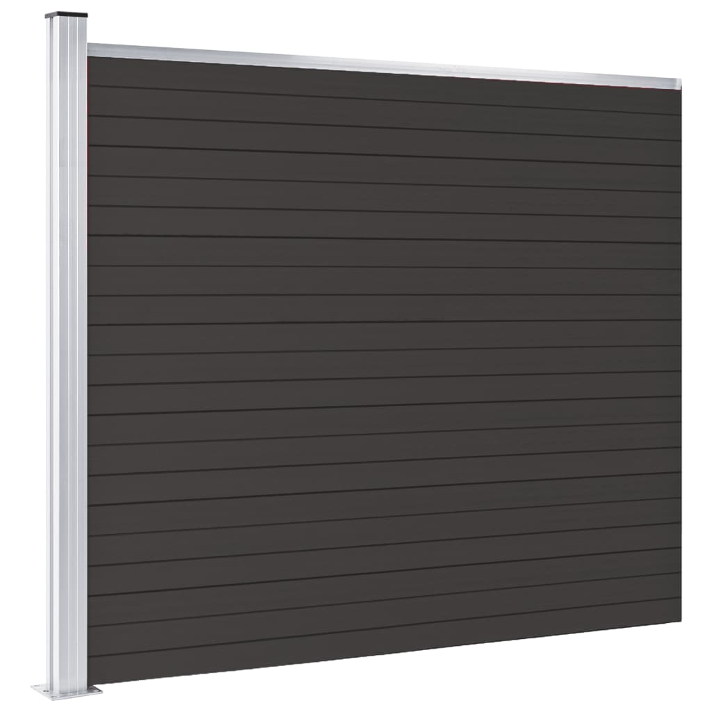 vidaXL Panel ogrodzeniowy z WPC, 175x146 cm, czarny