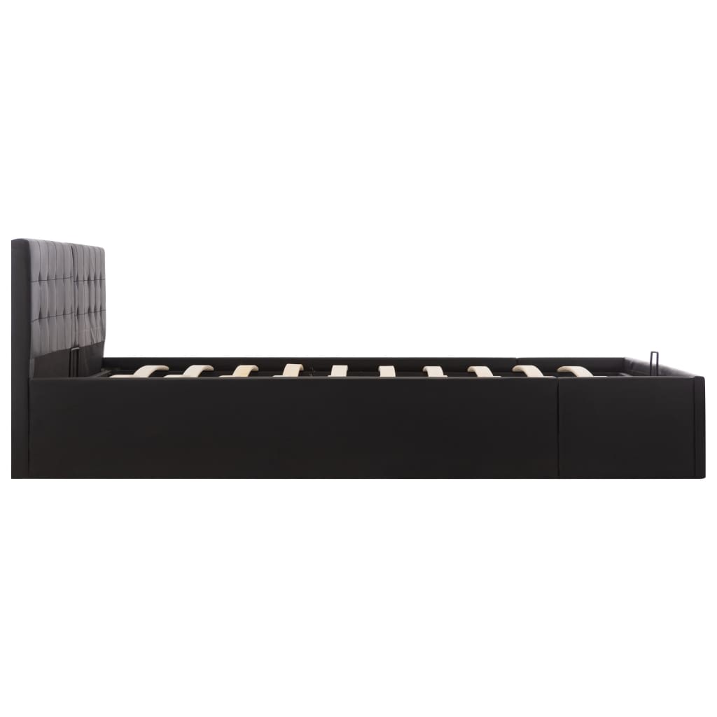 vidaXL Rama łóżka z podnośnikiem, czarna, sztuczna skóra, 180 x 200 cm