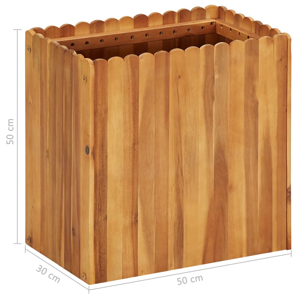 vidaXL Podwyższona donica ogrodowa, 50x30x25 cm, lite drewno akacjowe