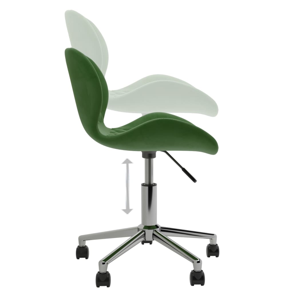 vidaXL Obrotowe krzesło biurowe, ciemnozielone, obite aksamitem