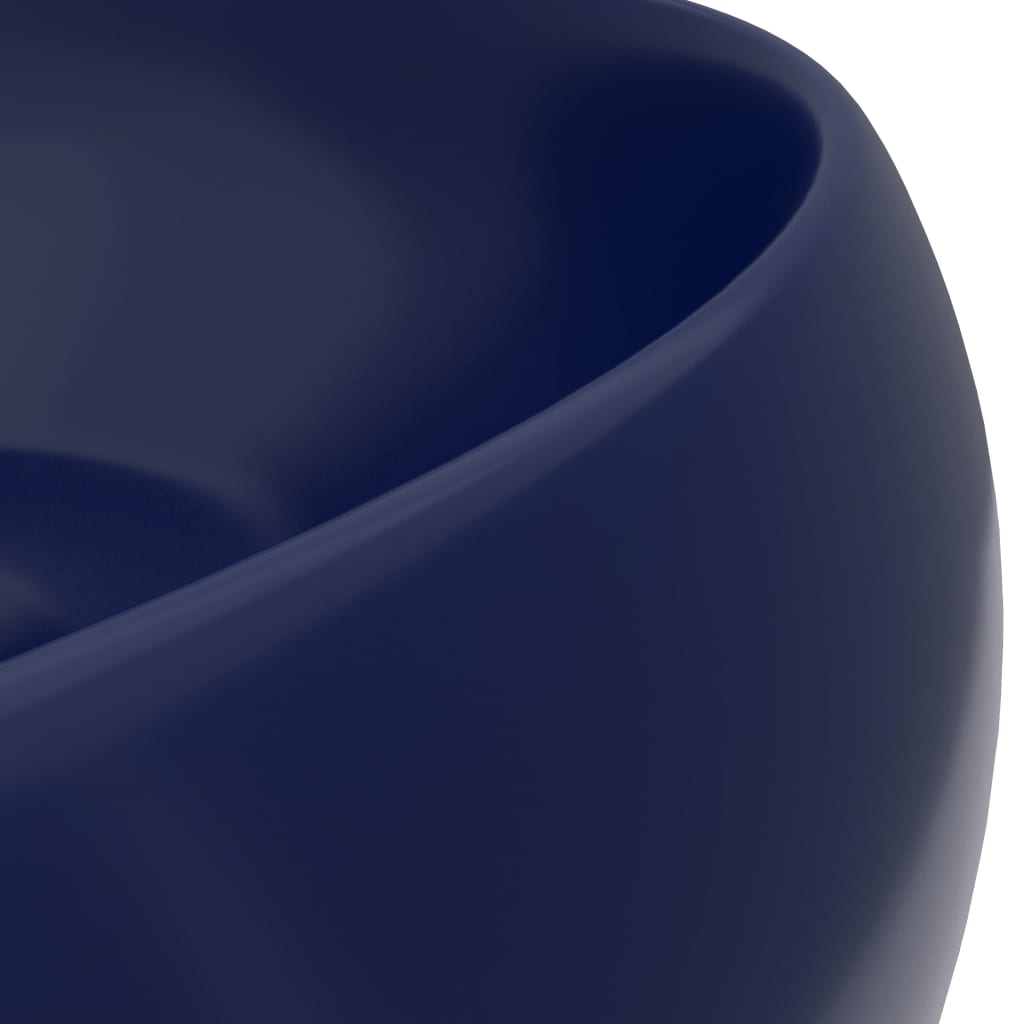 vidaXL Luksusowa, okrągła umywalka, matowy granat, 40x15 cm, ceramika