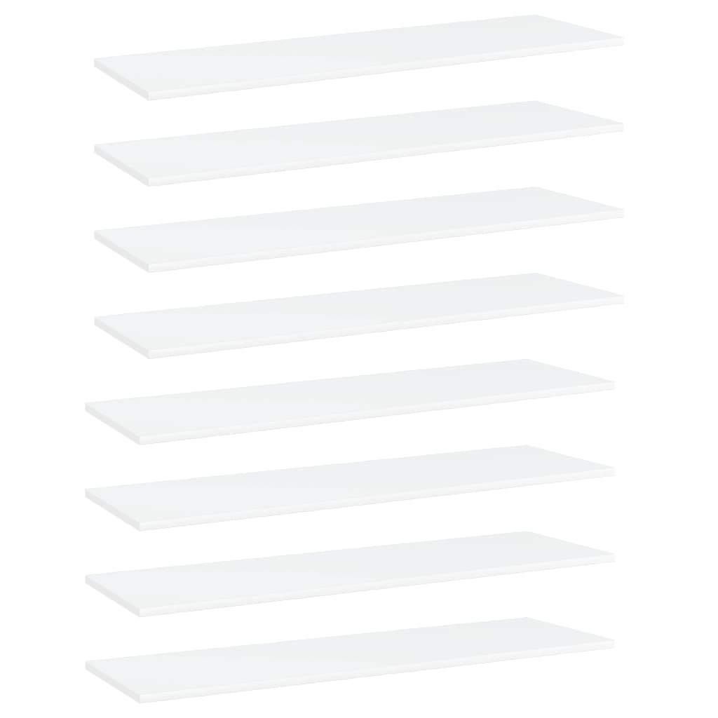 vidaXL Półki na książki, 8 szt., białe, 100x30x1,5 cm, płyta wiórowa