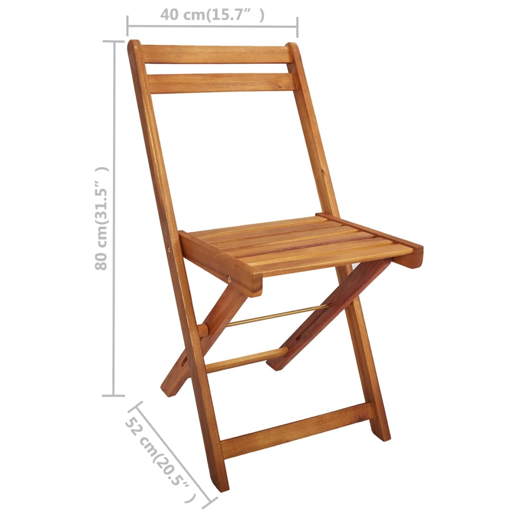 vidaXL Ogrodowy stół z donicą i 2 krzesłami bistro, drewno akacjowe