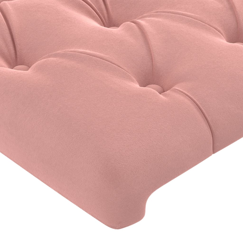 vidaXL Zagłówek do łóżka z LED, różowy, 100x7x78/88 cm, aksamit