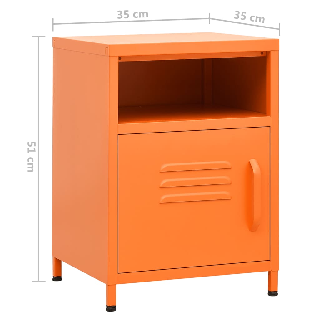 vidaXL Szafka nocna, pomarańczowa, 35x35x51 cm, stalowa
