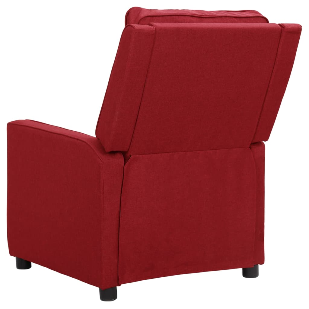 vidaXL Fotel z masażem, winna czerwień, tkanina