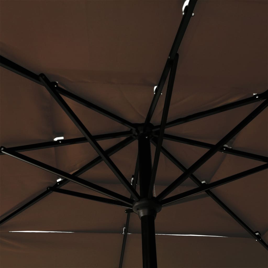 vidaXL 3-poziomowy parasol na aluminiowym słupku, taupe, 2,5x2,5 m