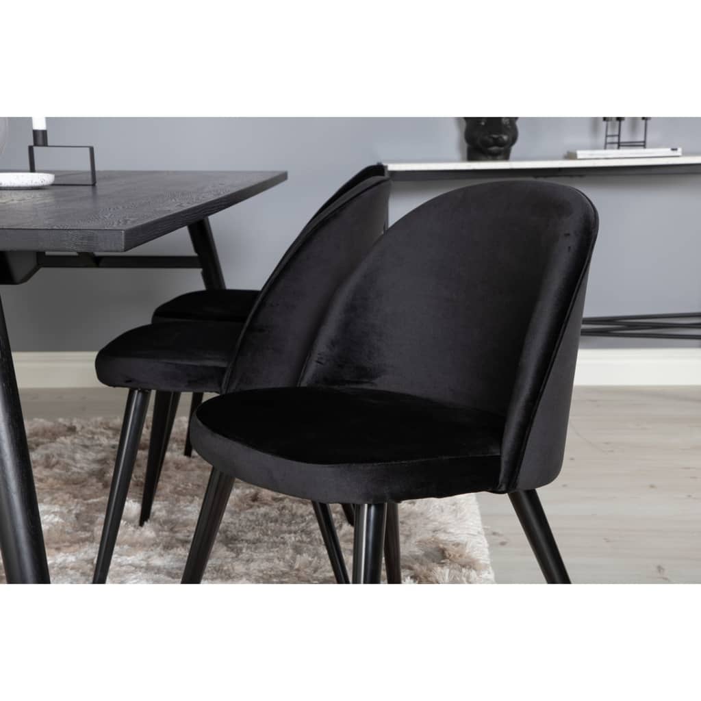 Venture Home Krzesła stołowe Velvet, 2 szt., aksamitne, czarne