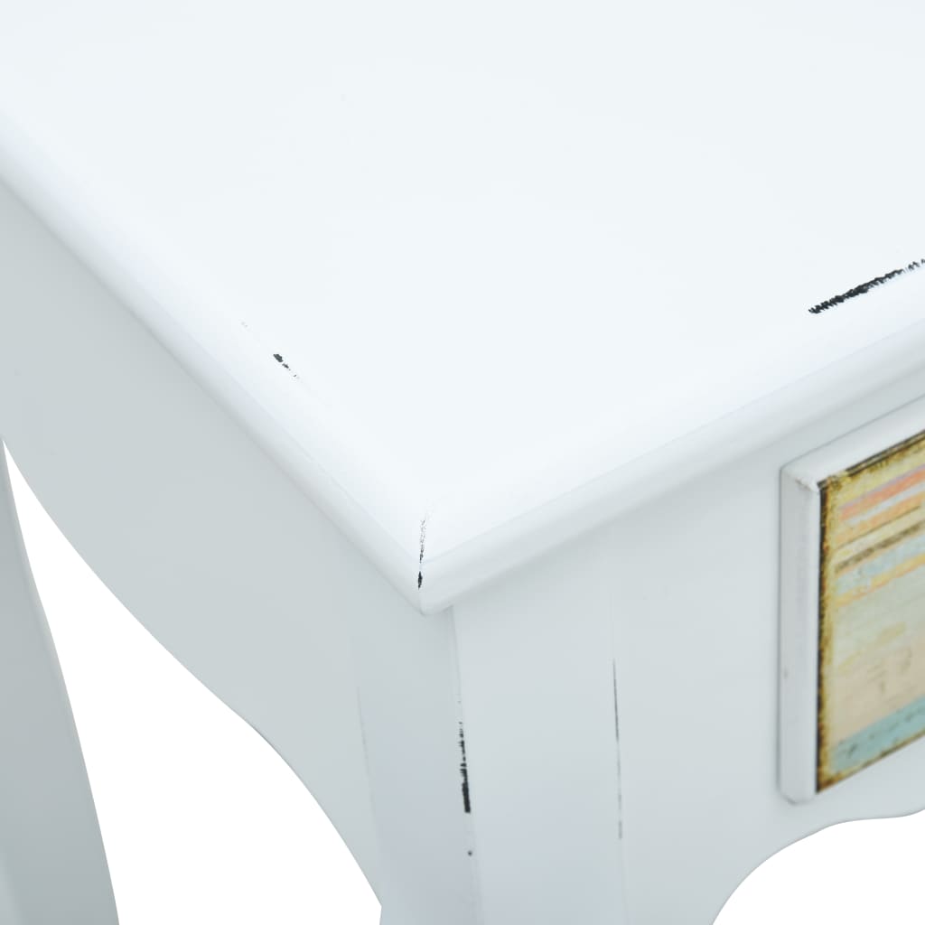 vidaXL Stolik konsola, biały, 80 x 40 x 74 cm, drewno