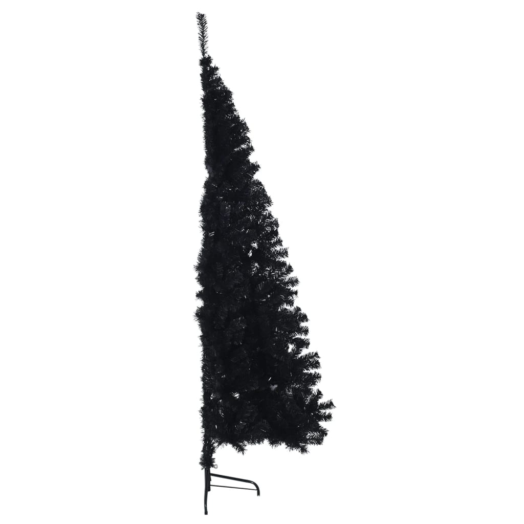 vidaXL Sztuczna choinka połówka ze stojakiem, czarna, 180 cm, PVC