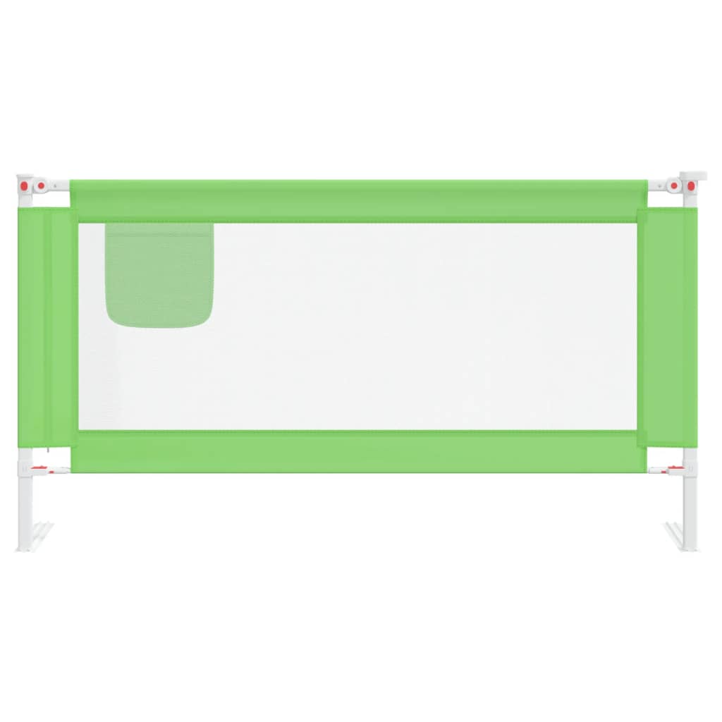vidaXL Barierka do łóżeczka dziecięcego, zielona, 160x25 cm, tkanina