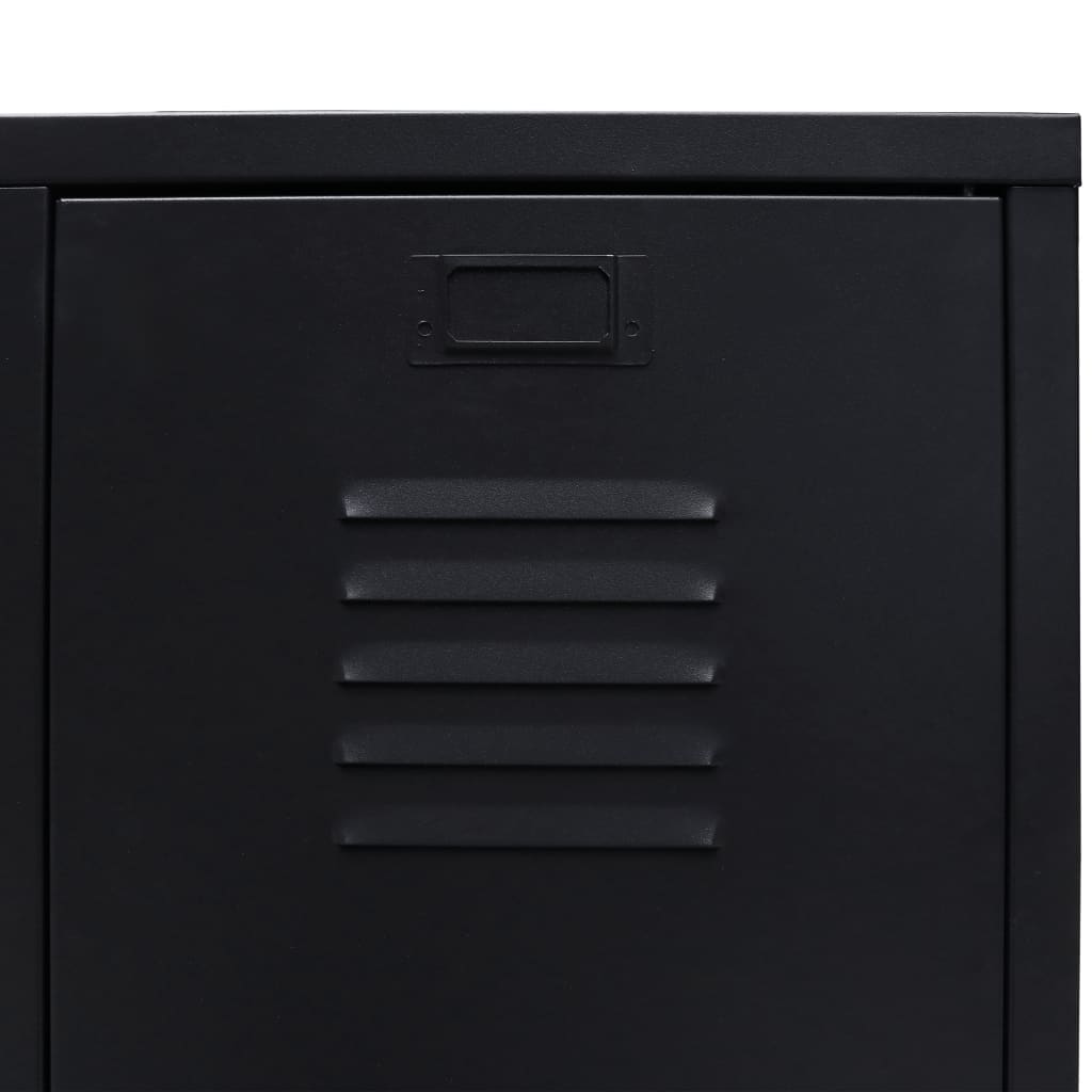 vidaXL Metalowa szafa w industrialnym stylu, 67 x 35 x 107 cm, czarna