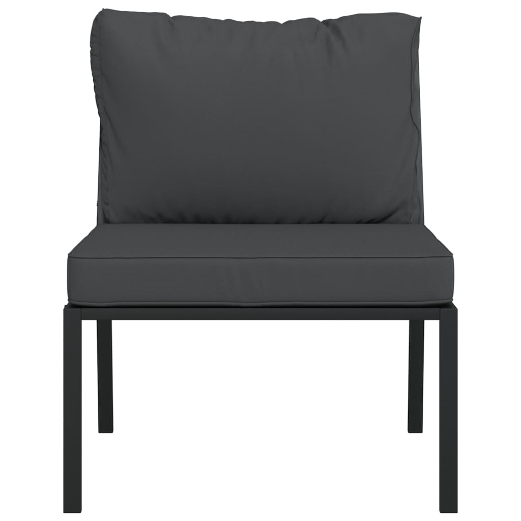 vidaXL Krzesła ogrodowe z szarymi poduszkami, 2 szt, 60x74x79 cm, stal