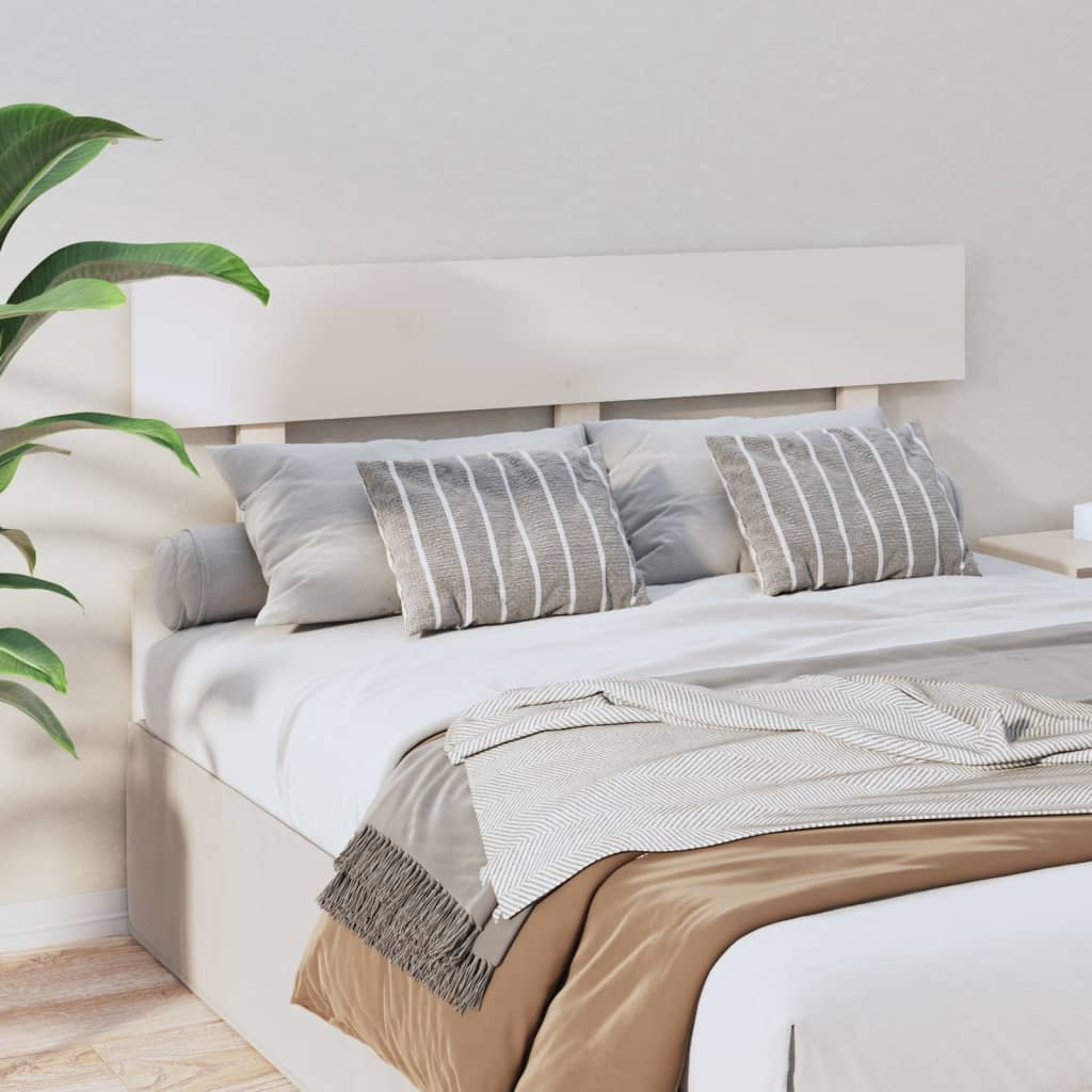 vidaXL Wezgłowie łóżka, białe, 144x3x81 cm, lite drewno sosnowe