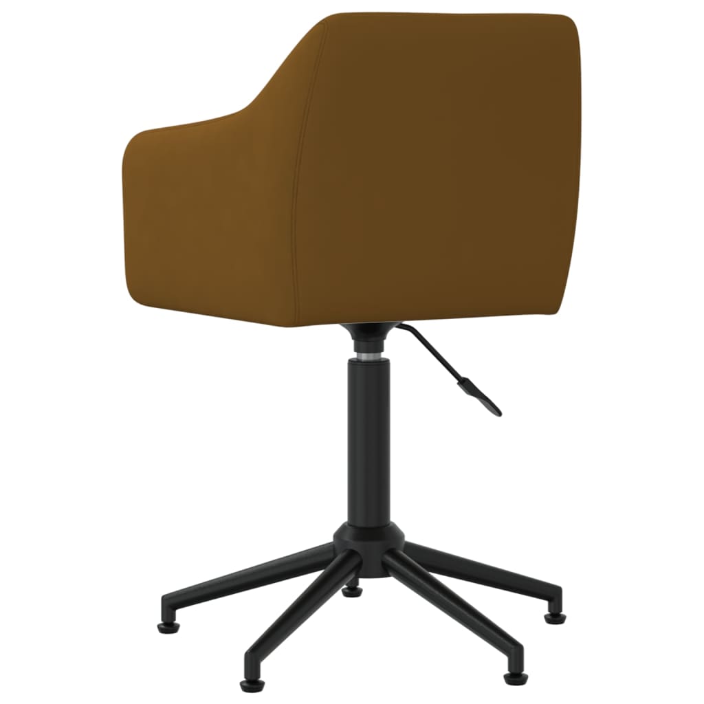 vidaXL Obrotowe krzesła stołowe, 2 szt., brązowe, obite aksamitem