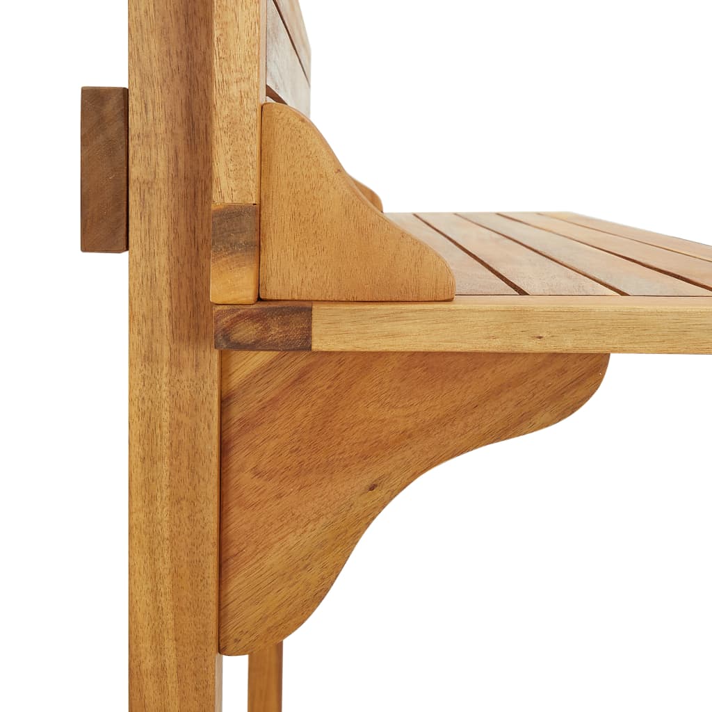 vidaXL Barowy stolik balkonowy, 90x37x122,5 cm, lite drewno akacjowe