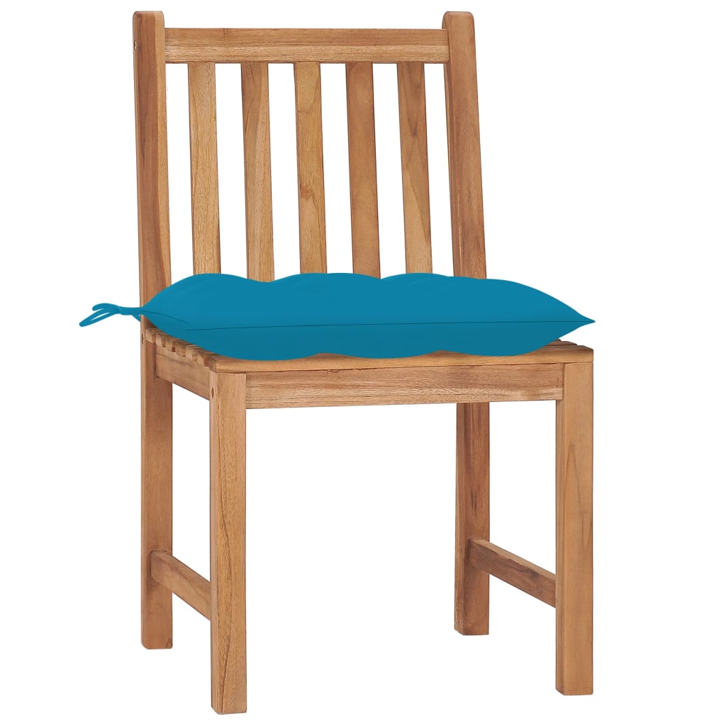vidaXL Krzesła ogrodowe z poduszkami, 2 szt., lite drewno tekowe
