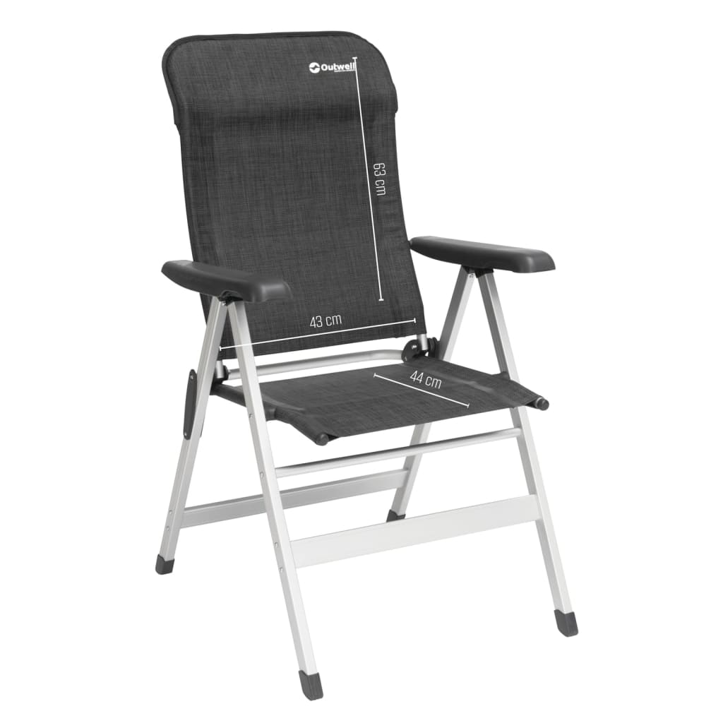 Outwell Składane krzesło Ontario, czarno-szare