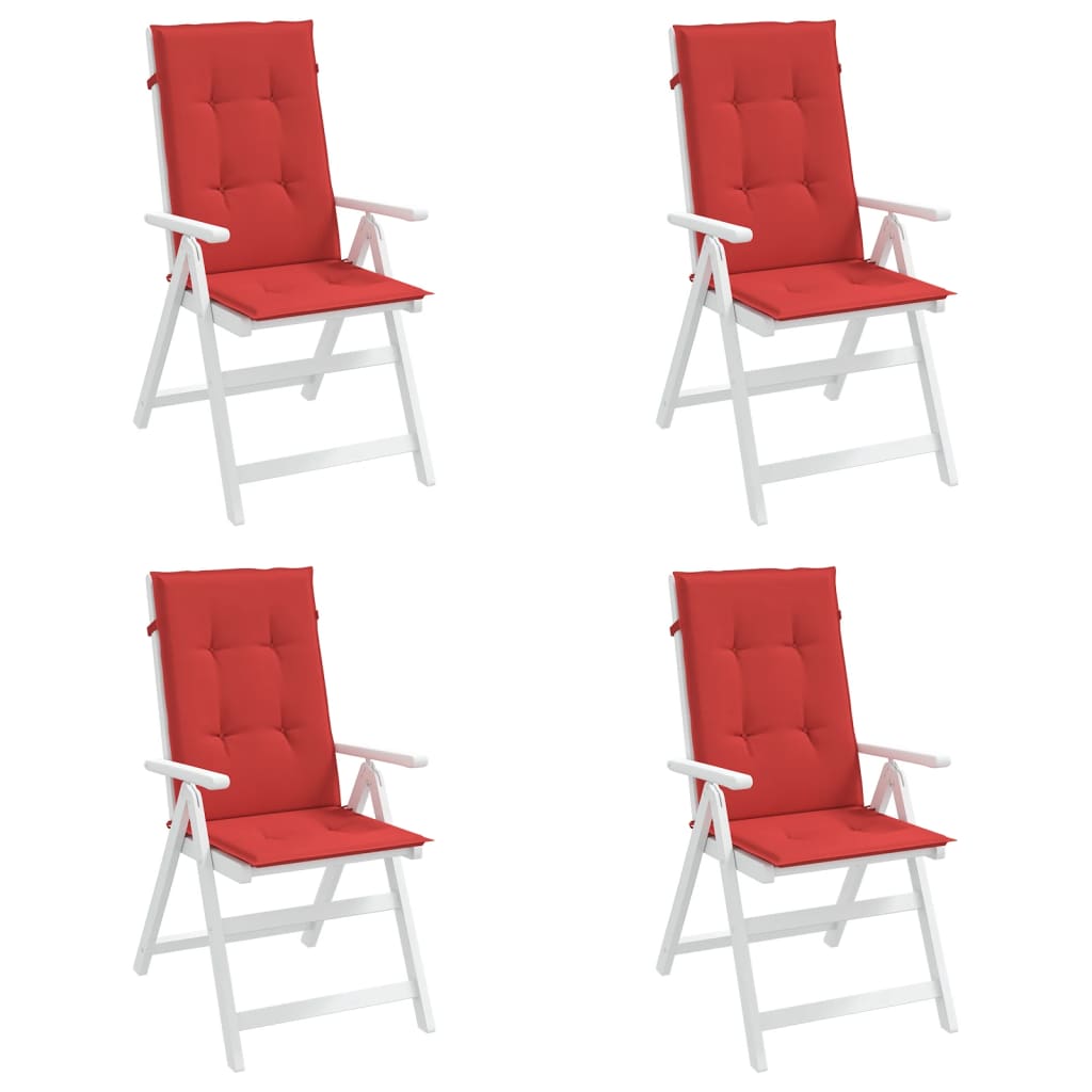 vidaXL Poduszki na krzesła ogrodowe, 4 szt., czerwone, 120x50x3 cm
