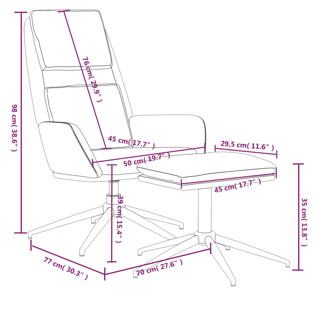 vidaXL Fotel z podnóżkiem, kolor taupe, obity mikrofibrą