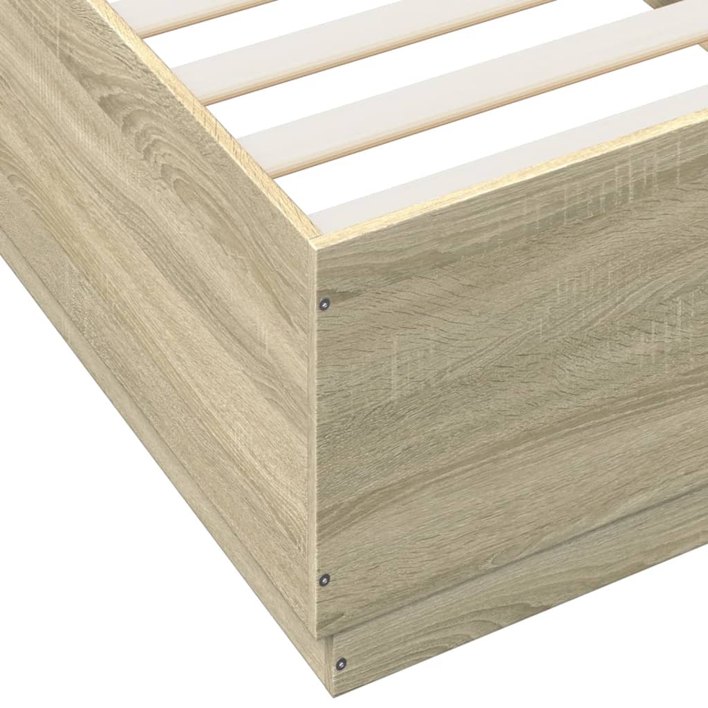 vidaXL Rama łóżka, dąb sonoma, 100x200 cm, materiał drewnopochodny