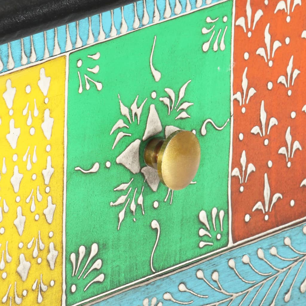 vidaXL Ręcznie malowana konsola, 80x35x75 cm, lite drewno mango