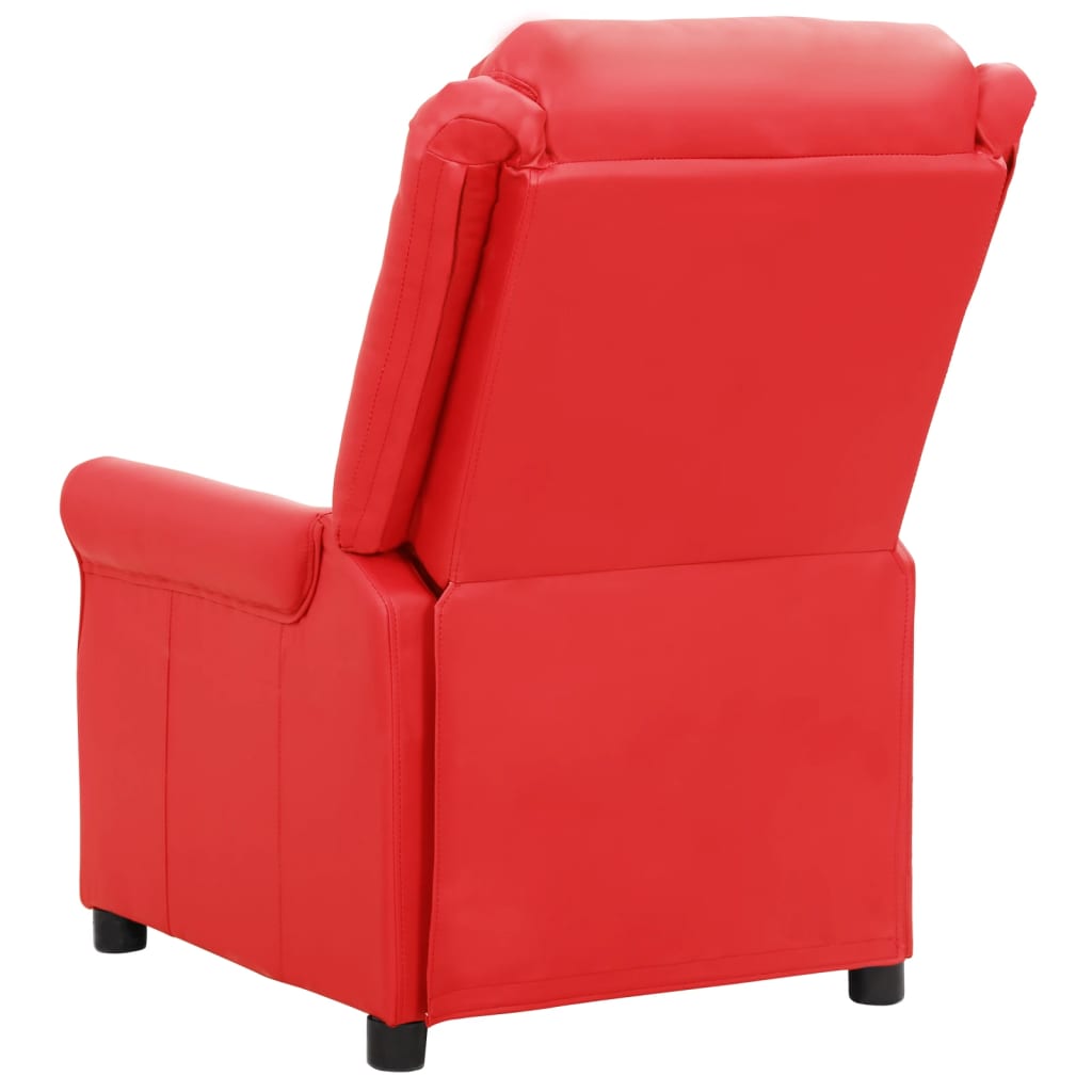 vidaXL Fotel masujący, czerwony, tapicerowany sztuczną skórą