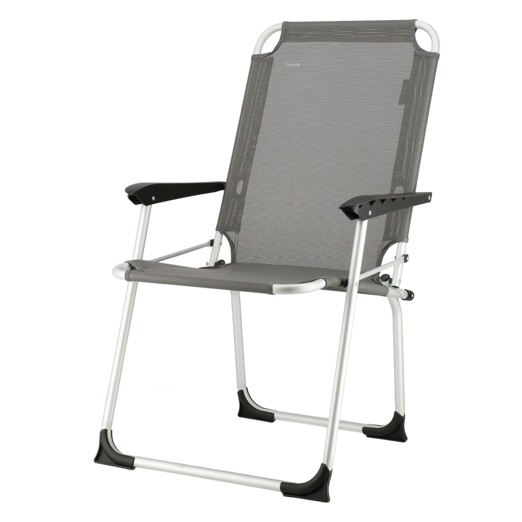 Travellife Luksusowe składane krzesło kempingowe Ancona Compact, szare