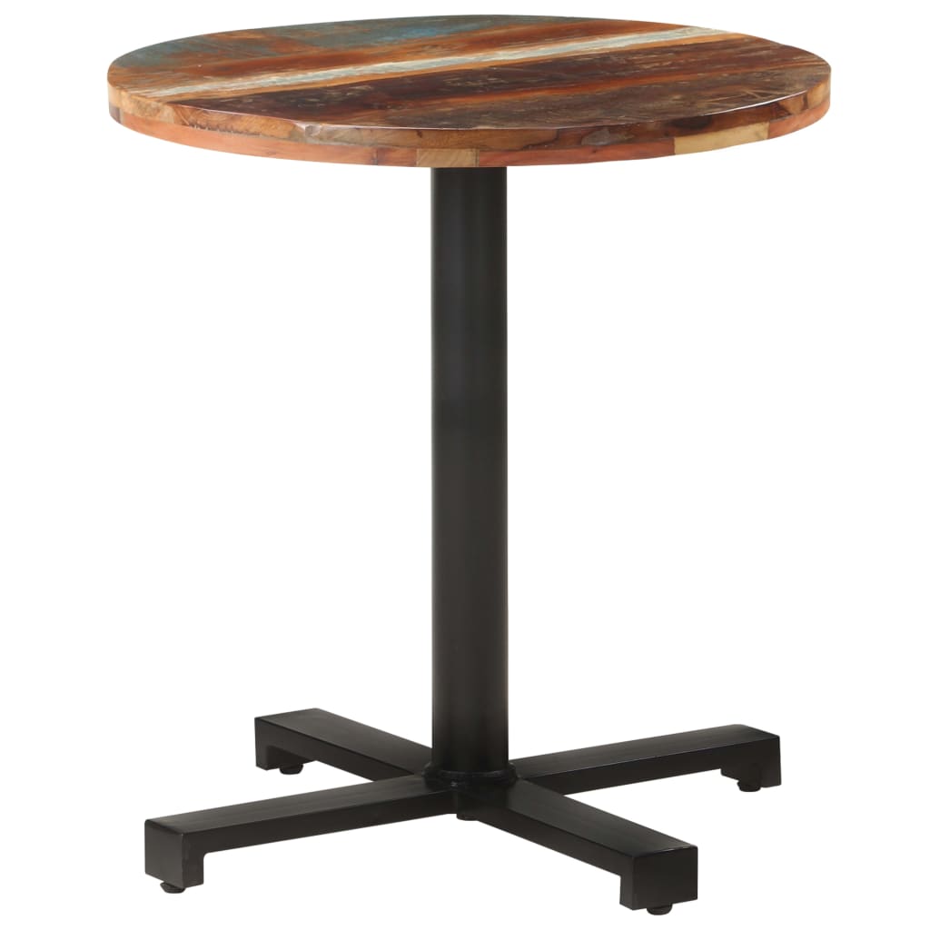 vidaXL Okrągły stolik bistro, Ø70x75 cm, lite drewno z odzysku