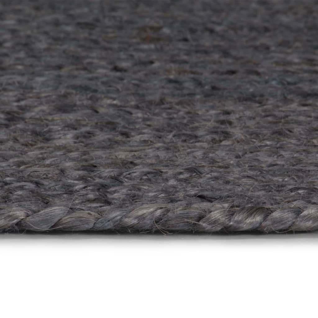 vidaXL Ręcznie robiony dywan z juty, okrągły, 240 cm, ciemnoszary