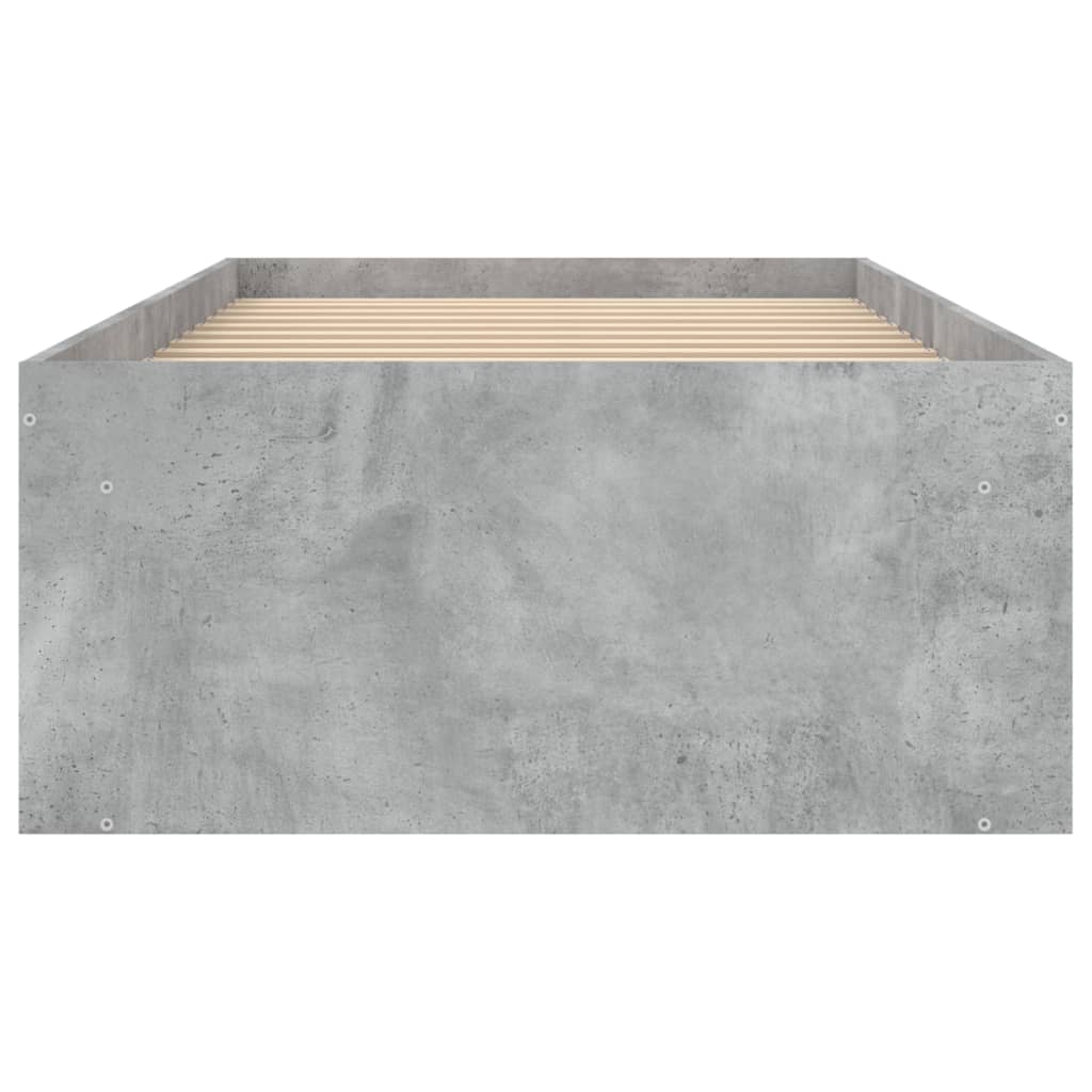 vidaXL Rama łóżka, szarość betonu, 75x190 cm, mała pojedyncza