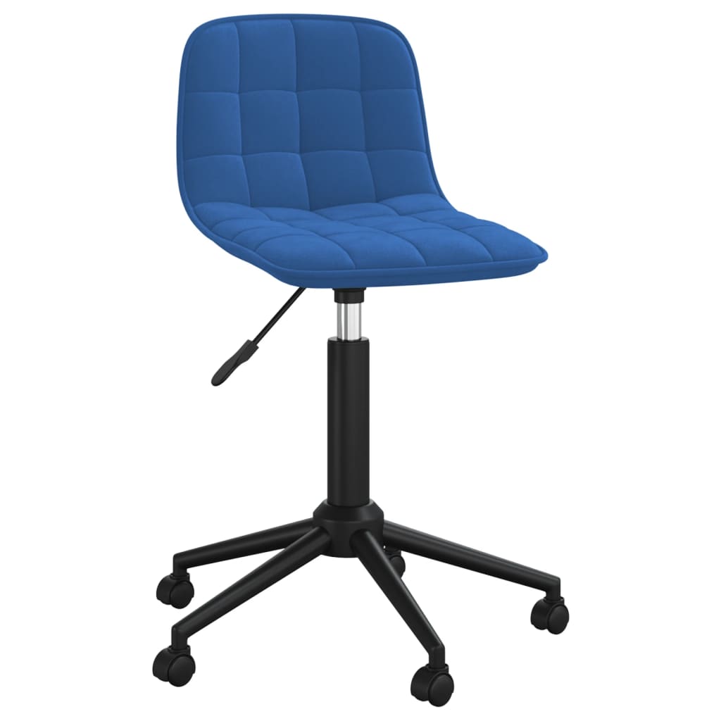vidaXL Obrotowe krzesło biurowe, niebieskie, tapicerowane aksamitem