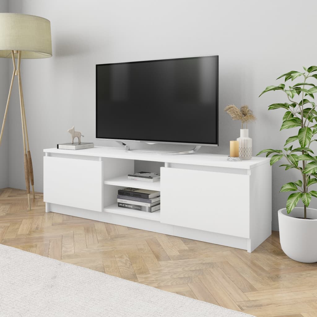 vidaXL Szafka pod TV, biała, 120x30x35,5 cm, materiał drewnopochodny