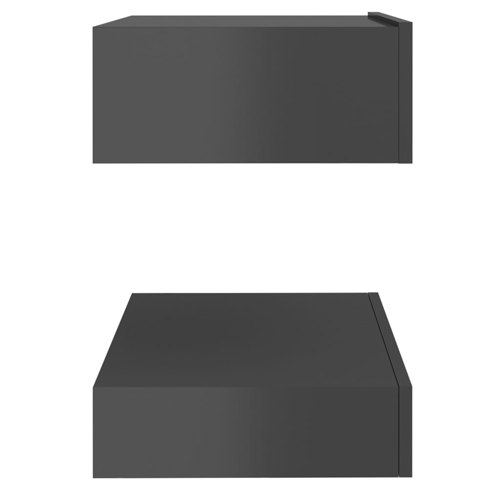 vidaXL Szafka nocna, wysoki połysk, szara, 60x35 cm, płyta wiórowa