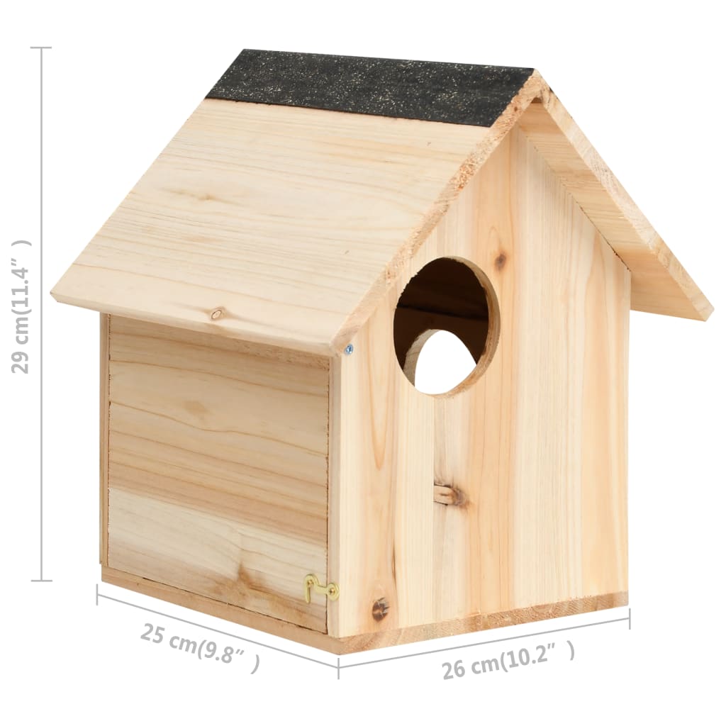 vidaXL Domek dla wiewiórki, lite drewno jodłowe, 26x25x29 cm