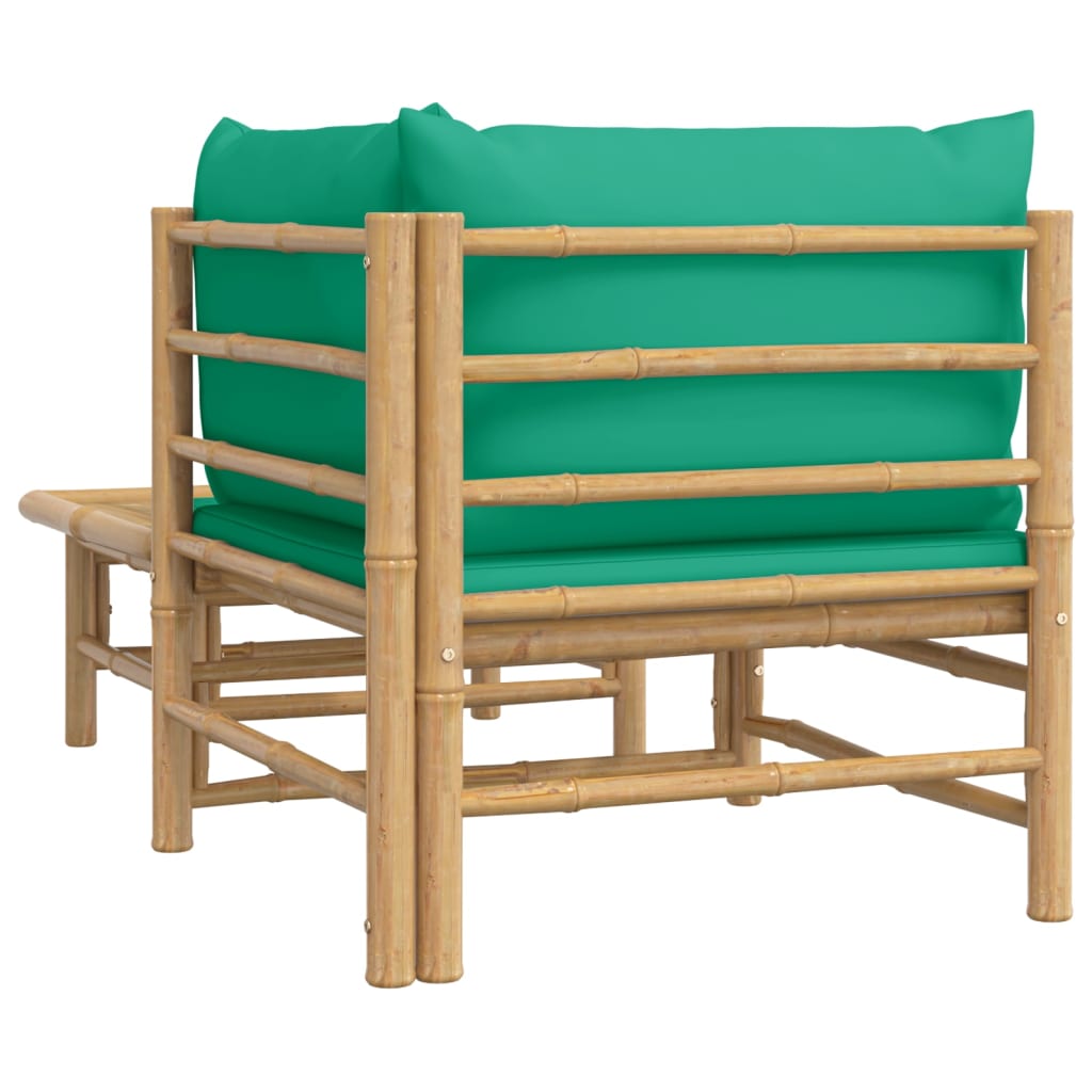 vidaXL 2-cz. zestaw mebli do ogrodu, zielone poduszki, bambus