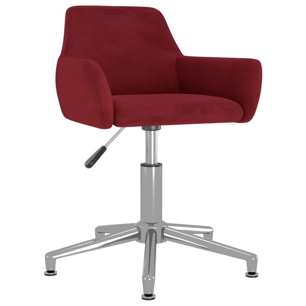 vidaXL Obrotowe krzesła stołowe, 4 szt., winna czerwień, aksamitne