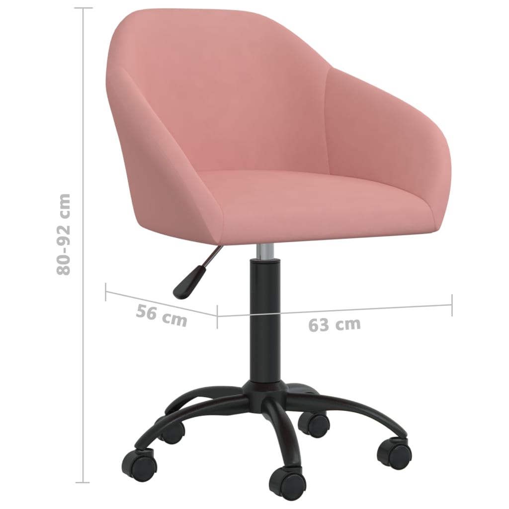 vidaXL Obrotowe krzesło biurowe, różowe, obite aksamitem