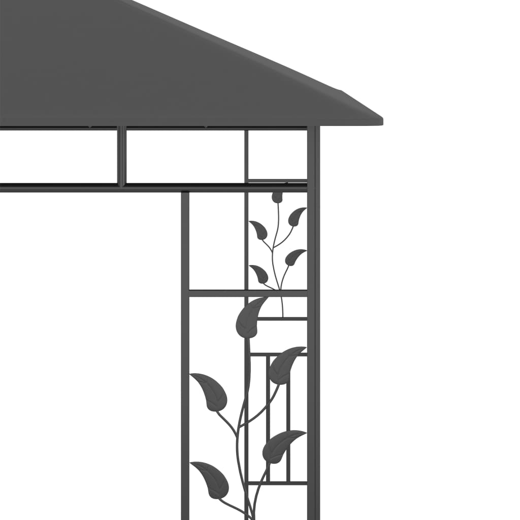 vidaXL Altana ogrodowa z moskitierą, 3x3x2,73 m, antracytowa, 180 g/m²