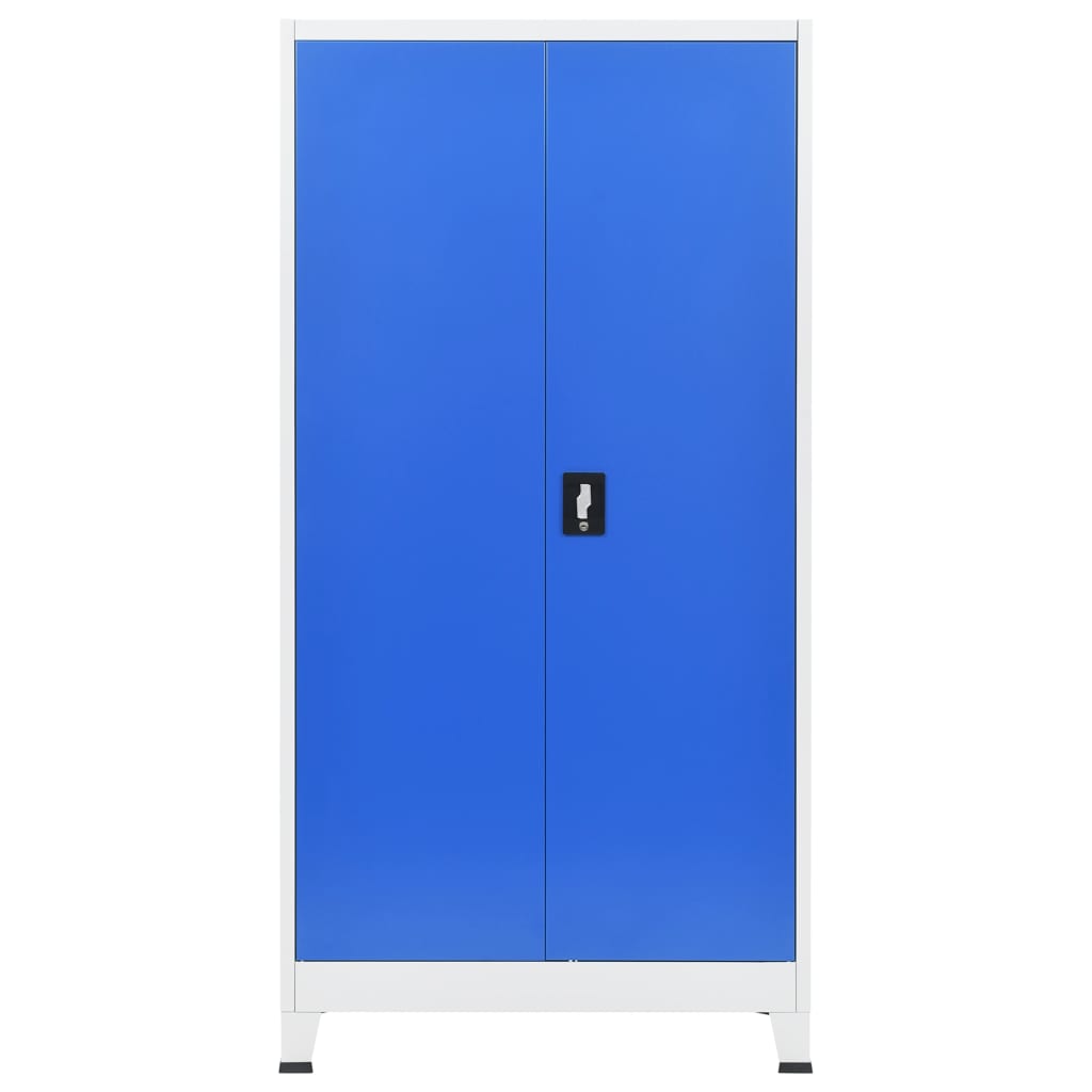 vidaXL Szafa biurowa, metalowa, 90 x 40 x 180 cm, szaro-niebieska