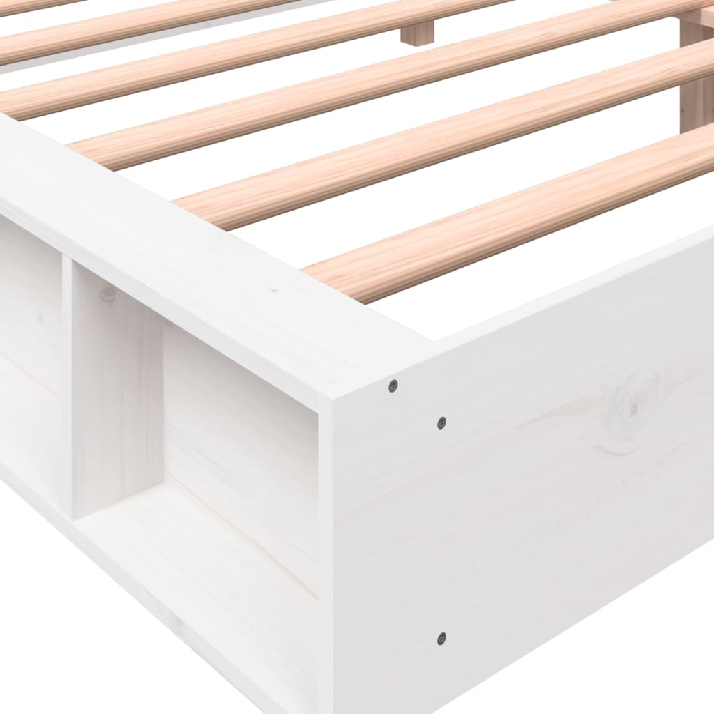 vidaXL Rama łóżka, biała, 180x200 cm, lite drewno sosnowe